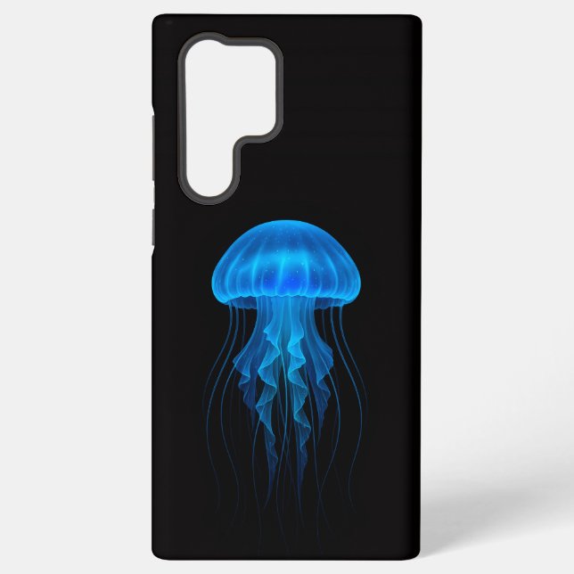 Funda Para Samsung Galaxy Black 4 Luxe Galaxy S22 Ultra, Blue Jellyfish (Reverso )