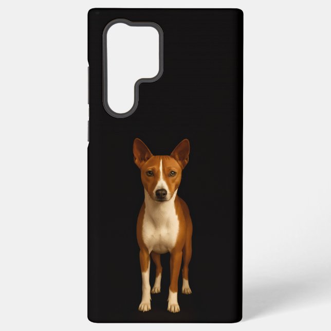 Funda Para Samsung Galaxy Black 4 Luxe Galaxy S22 Ultra, Classy Basenji Dog (Reverso )