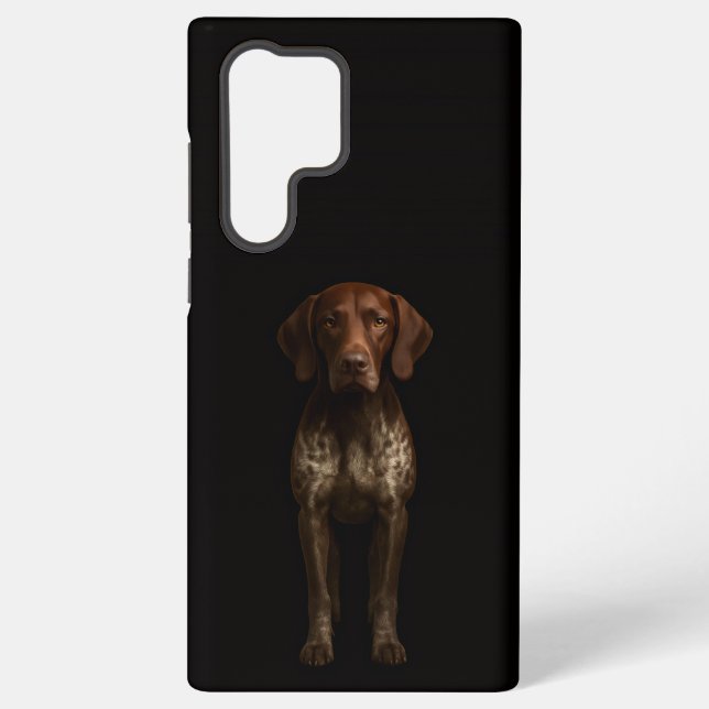 Funda Para Samsung Galaxy Black 4 Luxe Galaxy S22 Ultra, German Pointer Dog (Reverso )