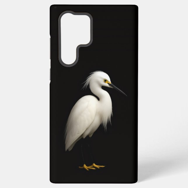 Funda Para Samsung Galaxy Black 4 Luxe Galaxy S22 Ultra, Snowy Egret (Reverso )