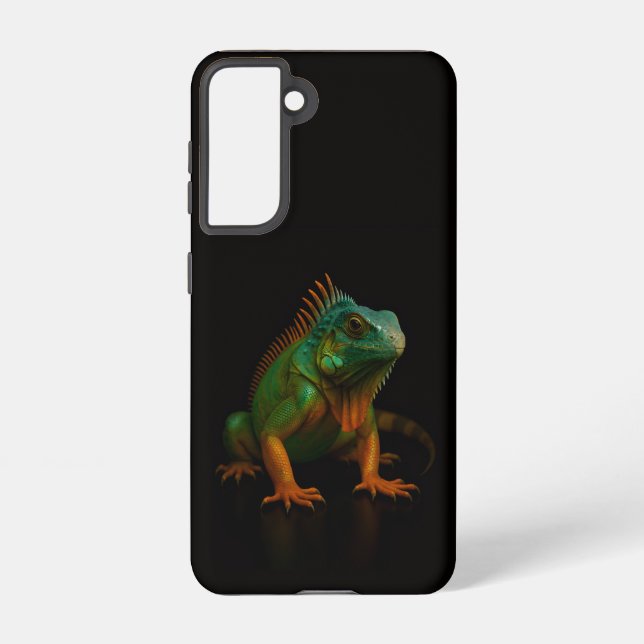 Funda Para Samsung Galaxy Black 4 Luxe Samsung Galaxy S21, Green Iguana (Reverso )