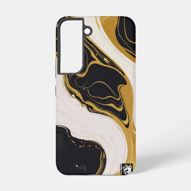 Funda Para Samsung Galaxy Black and Gold Marble (Reverso )