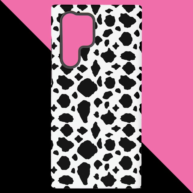 Funda Para Samsung Galaxy Black and White Cow Print Pattern Spots (A phone case with a bold black and white cow pattern.)