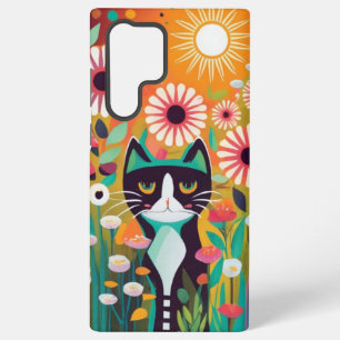 Funda Para Samsung Galaxy S22 Ultra Black Cat in The Garden