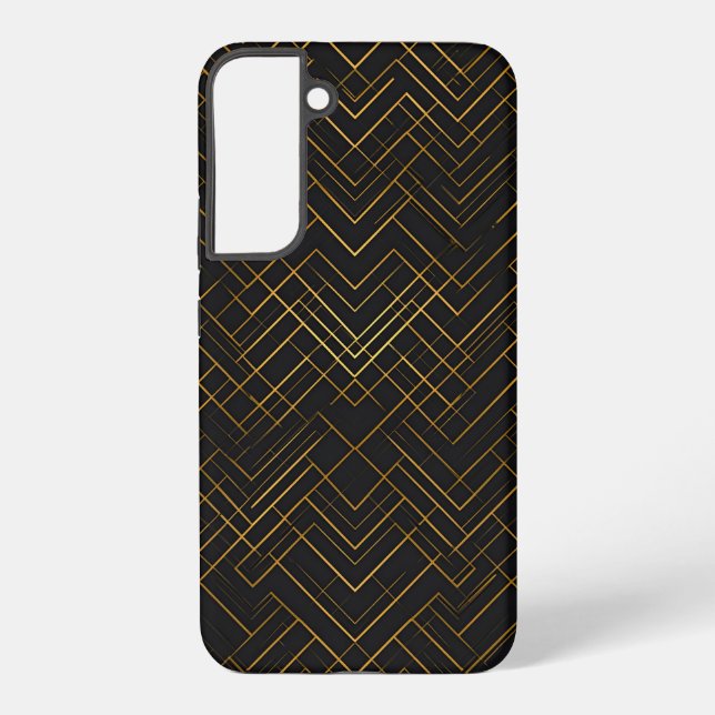 Funda Para Samsung Galaxy Black Gold Geometric (Reverso )