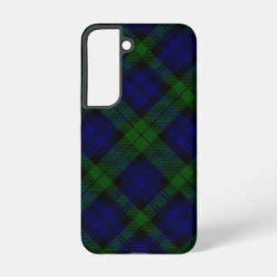 Funda Para Samsung Galaxy S22 Black Watch Tartan Blue Green Plage
