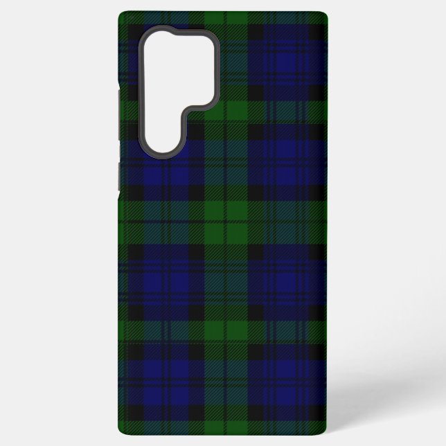 Funda Para Samsung Galaxy Black Watch Tartan Blue Green Plage (Reverso )