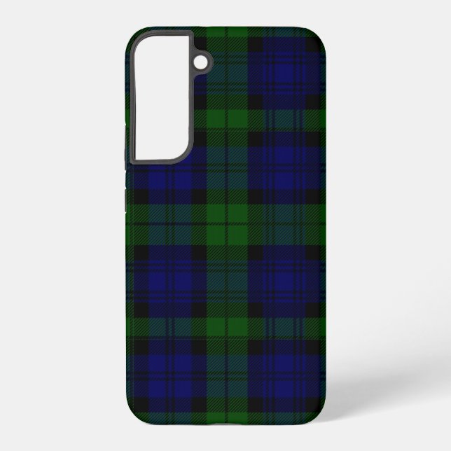 Funda Para Samsung Galaxy Black Watch Tartan Blue Green Plage (Reverso )