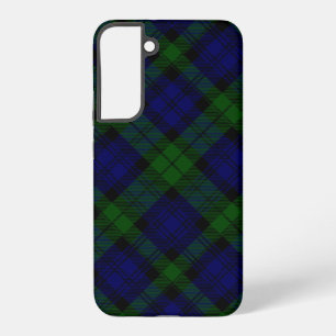Funda Para Samsung Galaxy S22+ Black Watch Tartan Blue Green Plage