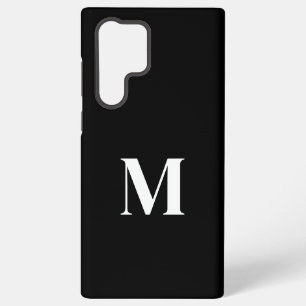 Funda Para Samsung Galaxy S22 Ultra Blanco Negro Nombre Personalizado Monograma Elegan