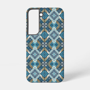 Funda Para Samsung Galaxy S22 Blaue symetrisches Boho Muster 18583 b xl