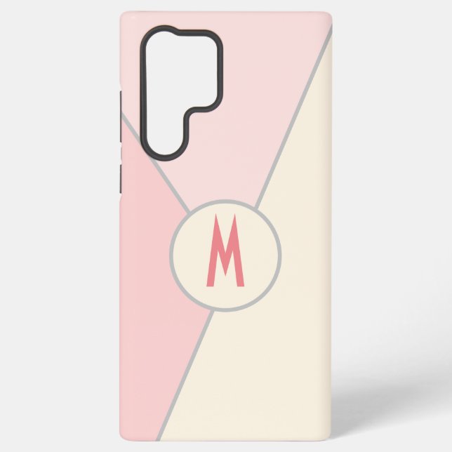 Funda Para Samsung Galaxy Bloque de OLOR rosado monogramado (Reverso )