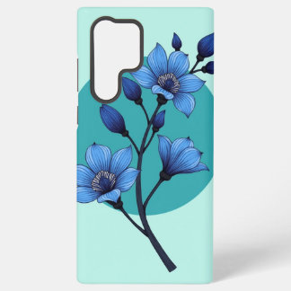 Funda Para Samsung Galaxy S22 Ultra Blue Blossom Elegance" diseño de estuches de teléf