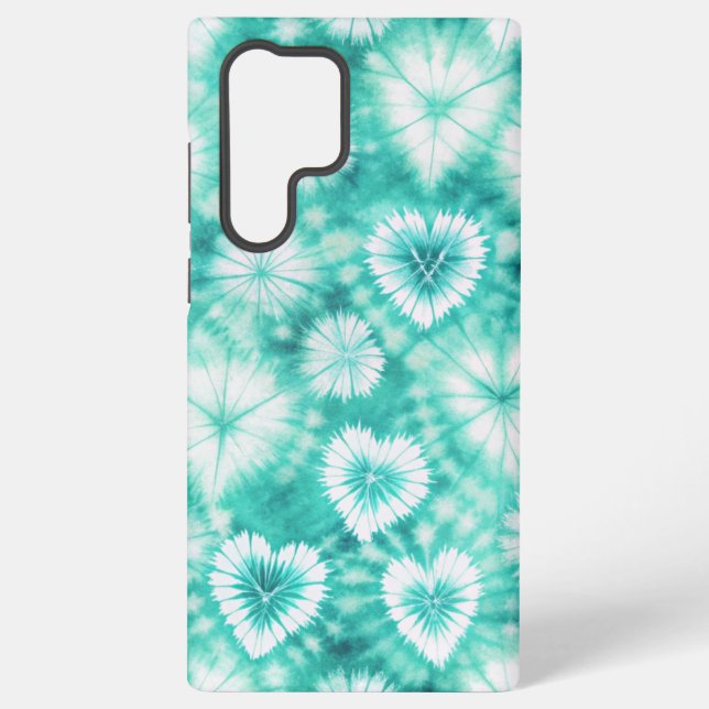 Funda Para Samsung Galaxy Blue Hearts Tie Dye (Reverso )
