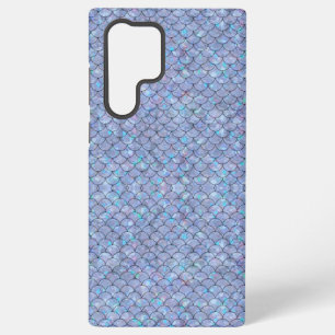 Funda Para Samsung Galaxy S22 Ultra Blue Mermaid Fish Scales Holographic Glam Trendy
