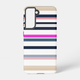 Funda Para Samsung Galaxy S21 Blue Pink and Sand Stripes