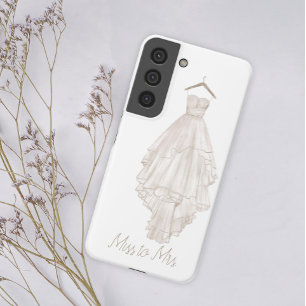 Funda Para Samsung Galaxy S22 Boda Floral Rosa Boho Moderna de Señorita a Señora