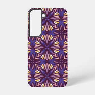 Funda Para Samsung Galaxy S22 Boho Blossom: Patrón Floral Artístico Púrpura