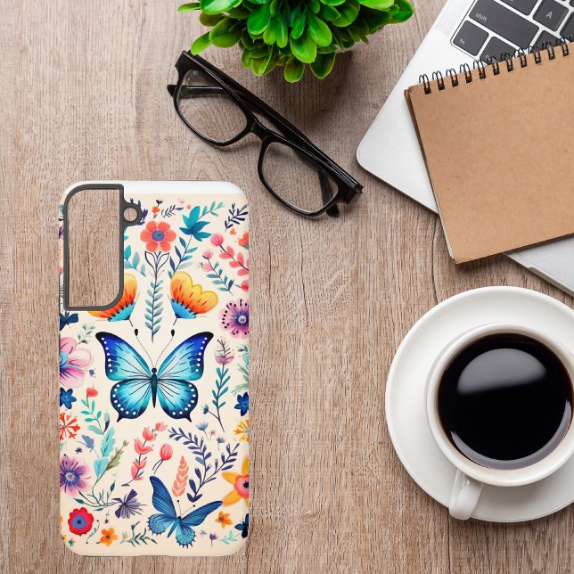 Funda Para Samsung Galaxy Boho Butterfly y Wildflower Garden (Subido por el creador)