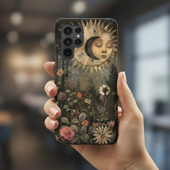 Funda Para Samsung Galaxy Boho Celestial Sun Moon Wildflower Garden (Subido por el creador)