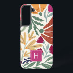 Funda Para Samsung Galaxy S22  Boho floral retro colorido monograma<br><div class="desc">Boho Floral Retro Colorido Monograma Samsung Galaxy S22  Funda. Perfecto como regalo personalizado a un chica,  hija,  amigo o funcionario.</div>