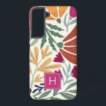 Funda Para Samsung Galaxy S22  Boho floral retro colorido monograma<br><div class="desc">Boho Floral Retro Colorido Monograma Samsung Galaxy S22  Funda. Perfecto como regalo personalizado a un chica,  hija,  amigo o funcionario.</div>