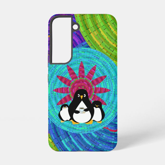 Funda Para Samsung Galaxy BoHo Penguins (Reverso )