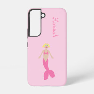 Funda Para Samsung Galaxy S22 Bonito Fantasía Rosa Mermaid Nombre personalizado