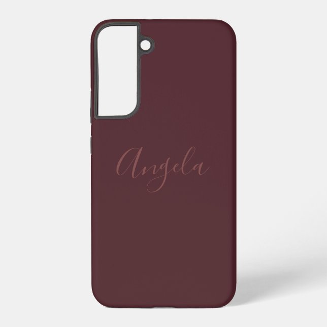 Funda Para Samsung Galaxy Borgoña quemada con un juego de nombres o monogram (Reverso )