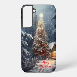 Funda Para Samsung Galaxy S22+ Bosque Mágico Nieve Invierno Feliz Navidad Árbol