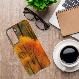 Funda Para Samsung Galaxy S21 Bosque Rústico Otoño - Acuarela Caída