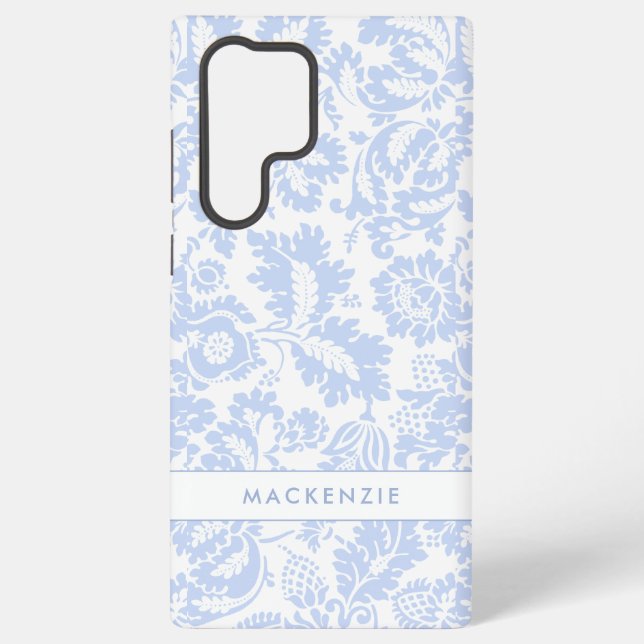 Funda Para Samsung Galaxy Botánico floral azul elegante (Reverso )