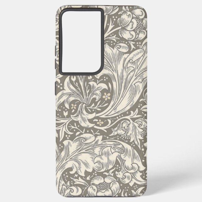 Funda Para Samsung Galaxy Botón de soltero de damasco antiguo de William Mor (Reverso )