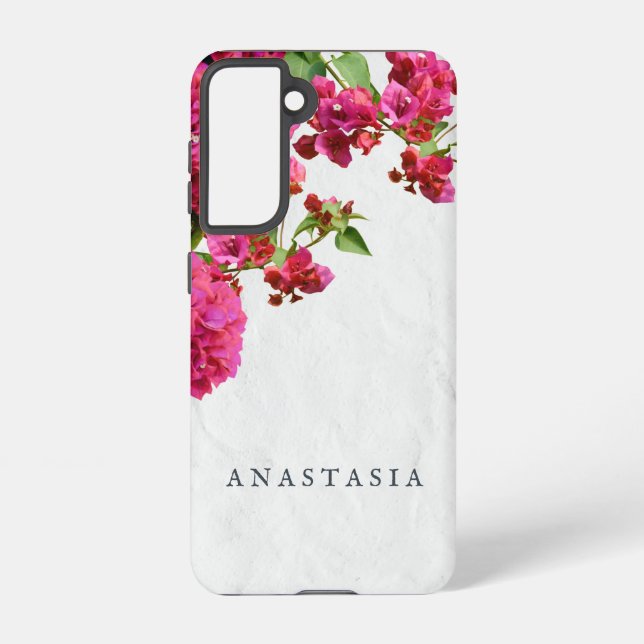 Funda Para Samsung Galaxy Bougainvillea Floral Mediterráneo Isla Griega (Reverso )
