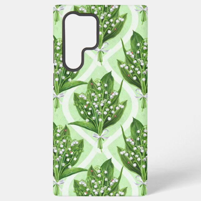 Funda Para Samsung Galaxy Bouquet de flores de lirio del valle sobre verde (Reverso )