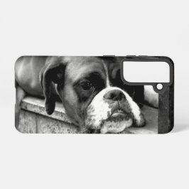 Funda Para Samsung Galaxy S21 Boxer Dog en Windowsill sgcna