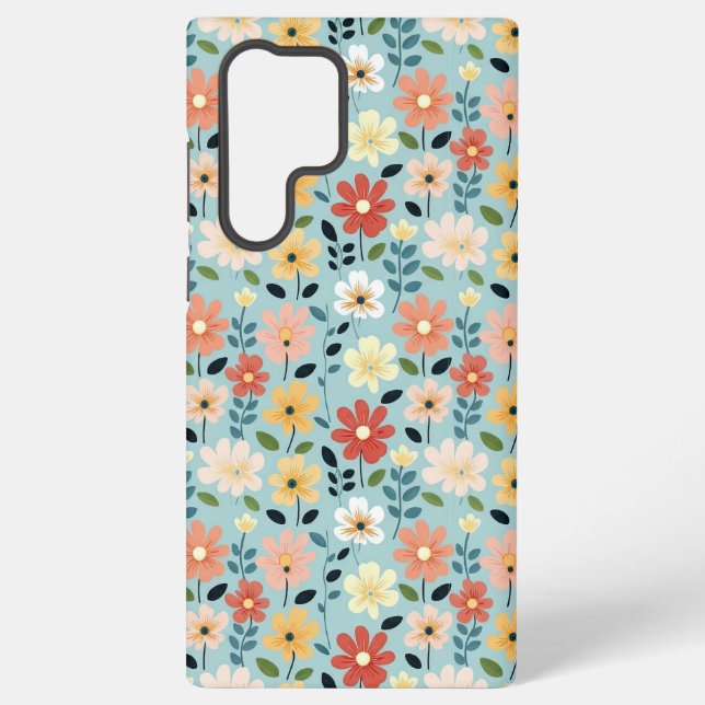 Funda Para Samsung Galaxy Bright Hand Drawn Wildflower Meadow (Reverso )