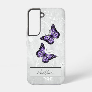Funda Para Samsung Galaxy S22 Brillantes mariposas púrpuras