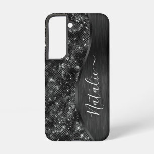 Funda Para Samsung Galaxy S22 Brillo negro metálico personalizado