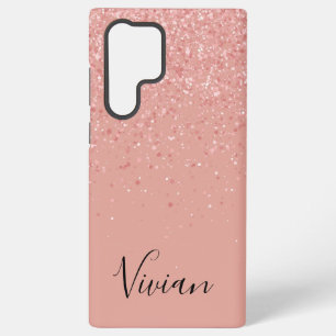 Funda Para Samsung Galaxy S22 Ultra Brillo Rosa Glam Personalizado