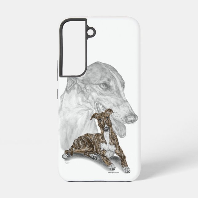 Funda Para Samsung Galaxy Brindle Greyhound Dog Art (Reverso )