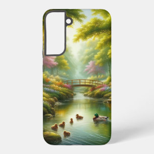 Funda Para Samsung Galaxy S22+ Brook de primavera con patos/flores
