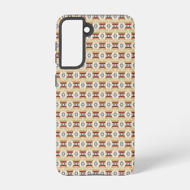 Funda Para Samsung Galaxy Brown Pattern in #faf3e0, #c9a66b, #7d1d1d, #646e7 (Reverso )