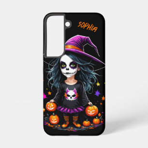 Funda Para Samsung Galaxy S22 Bruja de Halloween Kawaii Adorable y Bonita