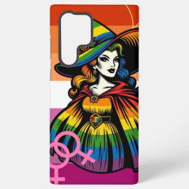 Funda Para Samsung Galaxy S22 Ultra Bruja Lésbica Con Ropa De Bandera Arcoiris
