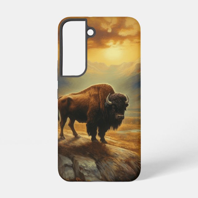 Funda Para Samsung Galaxy Buffalo Bison Sunset Silhouette (Reverso )