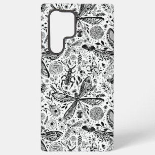 Funda Para Samsung Galaxy S22 Ultra Bugs de garabatos en azul oscuro