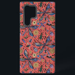 Funda Para Samsung Galaxy S22 Ultra Bugs de garabatos en rojo coral<br><div class="desc">Variedad dibujada a mano de insectos y flores en blanco y negro</div>