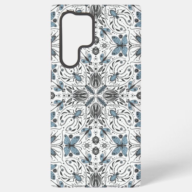 Funda Para Samsung Galaxy Bugs, negro y azul (Reverso )