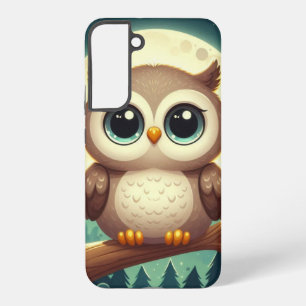 Funda Para Samsung Galaxy S22+ Búho bebé lindo por la noche con luna